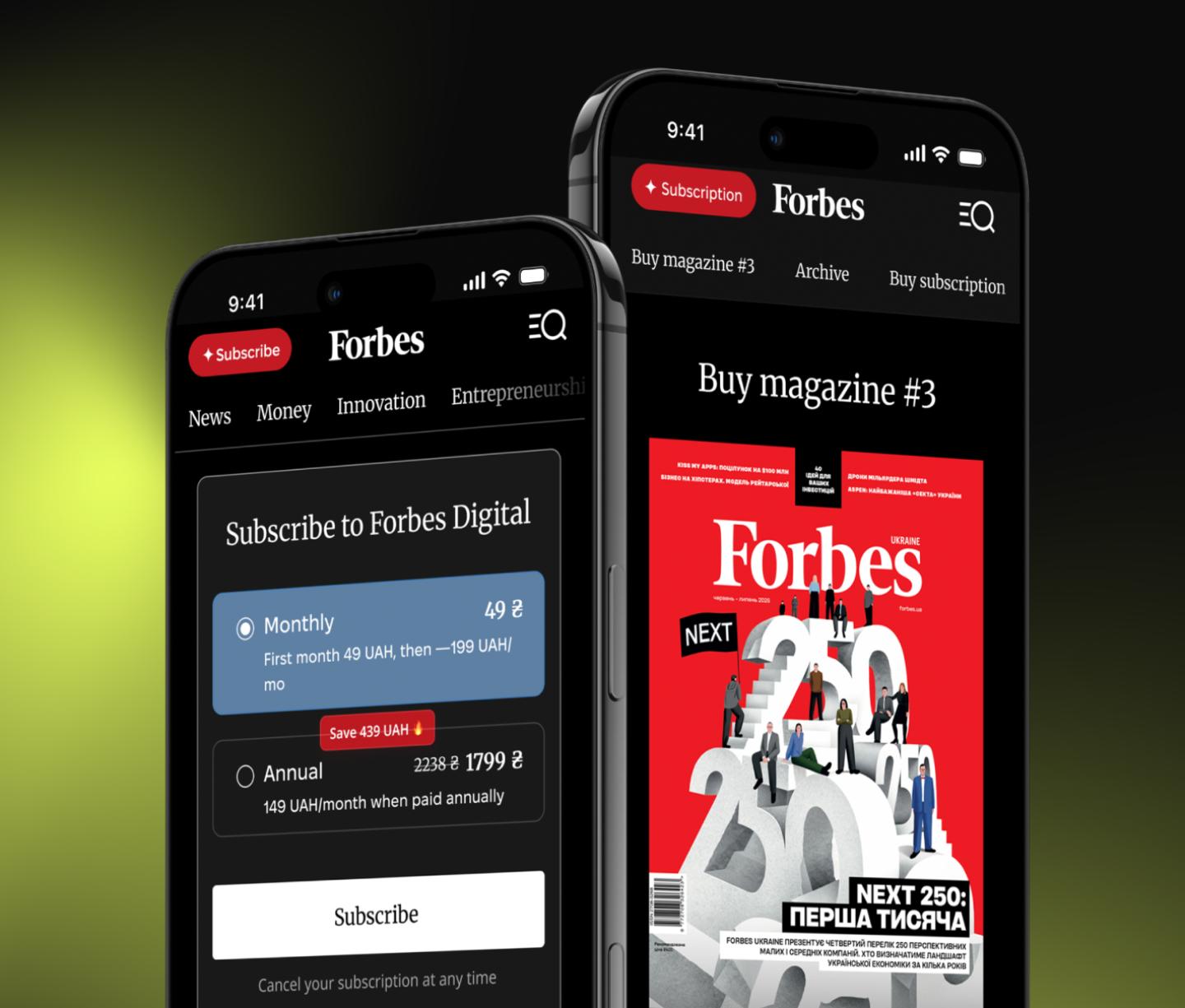 Subscription and print magazine