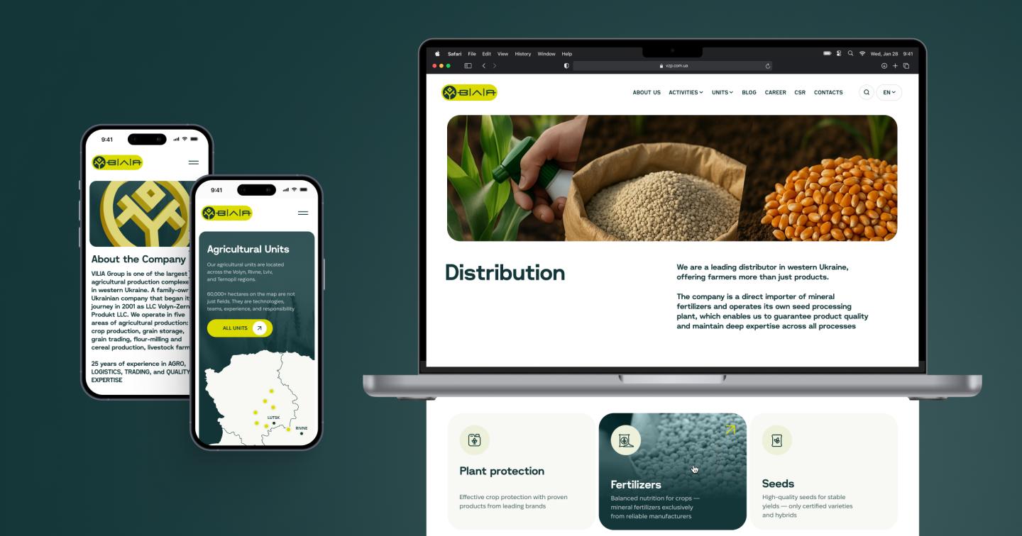 Mobile and desktop versions of internal pages